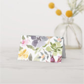 ハッピーウォーターカラー花模様結婚ズエスコート プレイスカード (裏面)