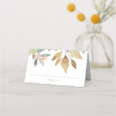 ハッピーウォーターカラー花模様結婚ズエスコート プレイスカード (正面)