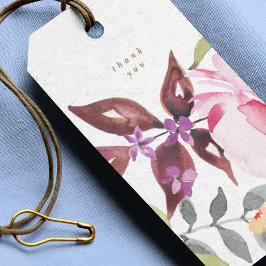 ハッピーウォーターカラー花模様結婚式の引き出物 ギフトタグ