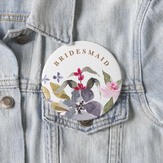 ハッピーウォーター花模様結婚ズブリーズメイド 缶バッジ (インサイチュ)