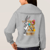 ハッピーウサギ2023年(2) |キッズプルオーバーフード付きスウェットシャツ (裏面)