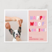 ハッピーウフレントネス |バレンタイン犬の写真 ポストカード (正面)