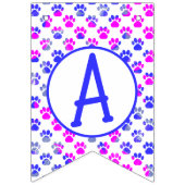 ハッピーウーフデイブルーピンクポーシルエット（4枚） バンティングフラッグ (第3の旗)