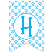 ハッピーウーフデイブルーポーシルエット(4枚の画像あり) バンティングフラッグ (第2の旗)