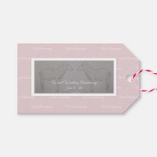 ハッピーウールハートアニバーサリーギフトラベル ギフトタグ (正面(横))