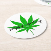 ハッピーウ結婚ィーディング ラウンドペーパーコースター (アングル)