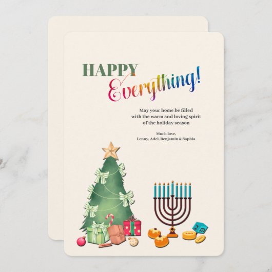 ハッピーエイチングホリデーグリーティングカード シーズンカード (正面/裏面)