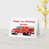 ハッピーエイドまたは年のカスタム消防車誕生日 カード (黄色い花)