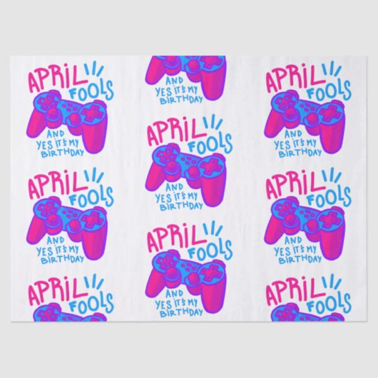 ハッピーエイプリルフールズデイ誕生日ゲーマー 薄葉紙 (正面)