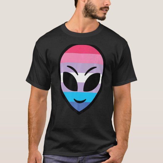 ハッピーエイリアンビジェンダー国旗 Tシャツ (正面)