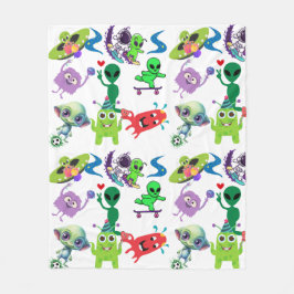 ハッピーエイリアンロックイン フリースブランケット