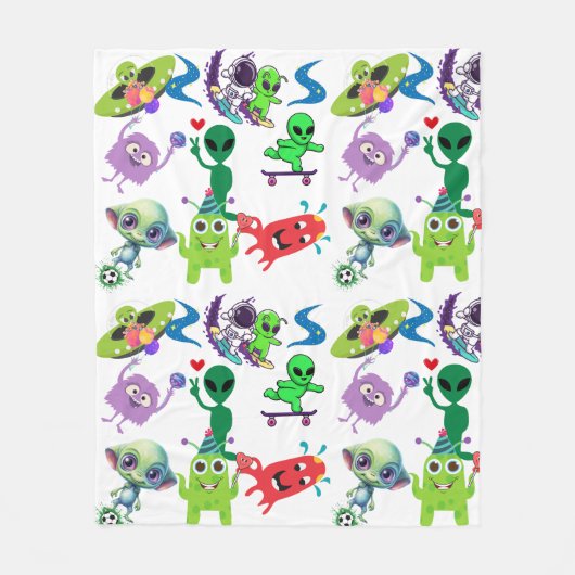 ハッピーエイリアンロックイン フリースブランケット (正面)