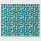 ハッピーエイリアン顔ティール（緑がかった色） ラッピングペーパー (フラット)