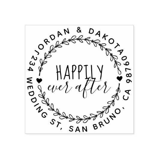 ハッピーエイ結婚バーズリース差出人住所 ラバースタンプ (インプリント)