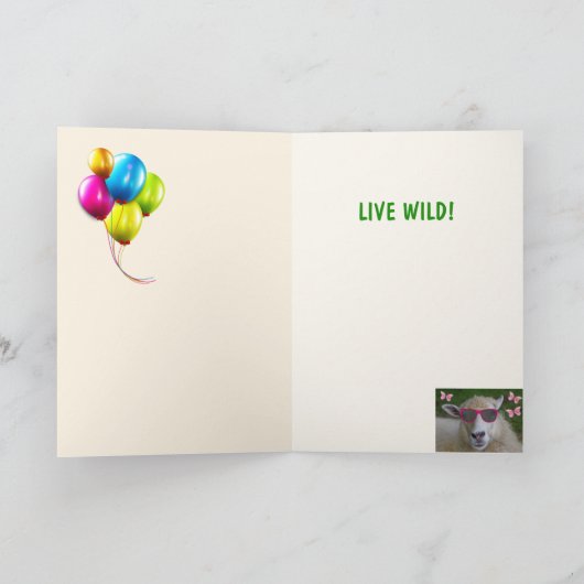 ハッピーエキ励起ヒツジ誕生日 カード (内部)