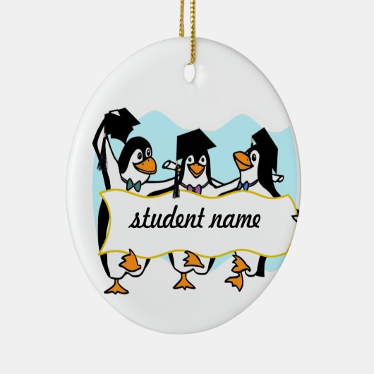 ハッピーエクシーズ踊りペンギン付き/バナー セラミックオーナメント (右)