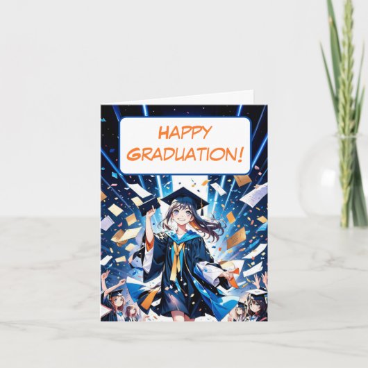 ハッピーエクセシションアニメのキャッピングとガウン カード (正面)