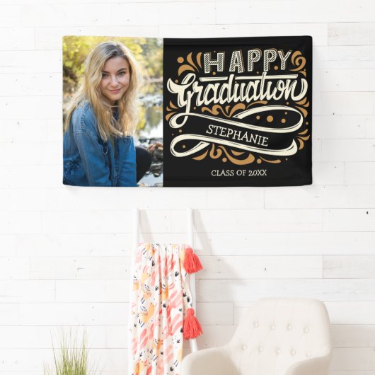 ハッピーエクセシションフォトヴィンテージタイポグラフィカスタム 横断幕 (インサイチュ)