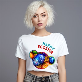 ハッピーエッグスター – 写真 Tシャツ