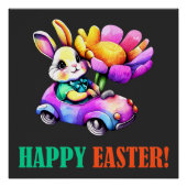 ハッピーエッグスター – 花模様 ポスター (正面)