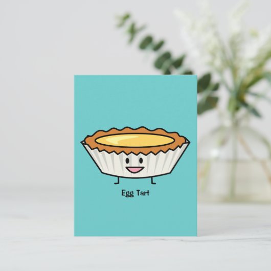 ハッピーエッグタルト カスタードクラスト中華デザート ポストカード (スタンド正面)