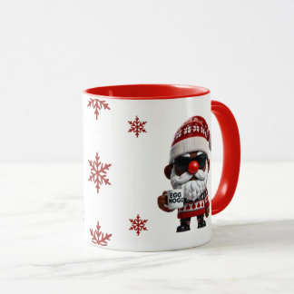 ハッピーエッグノッグ小妖精や小人レッドクリスマス マグカップ