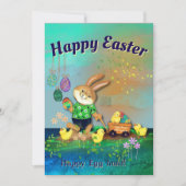ハッピーエッグ狩りバニー&シックスグリーンホリデーカード シーズンカード (正面)