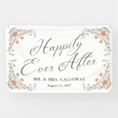 ハッピーエバーアフターたった今結婚しましたカーバナー 横断幕 (横)