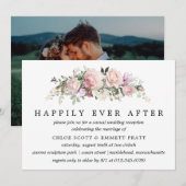 ハッピーエバーアフターのウェディングレセプション 招待状 (正面/裏面)