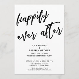 ハッピーエバーアフターの手書きウェディングレセプション 招待状