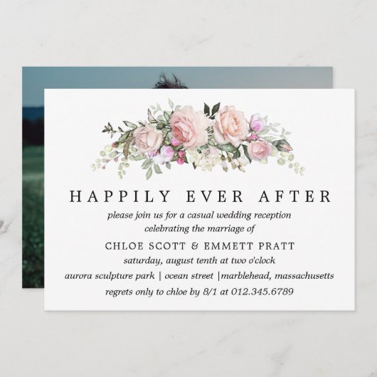 ハッピーエバーアフターの結婚式の招待状 招待状 (正面/裏面)