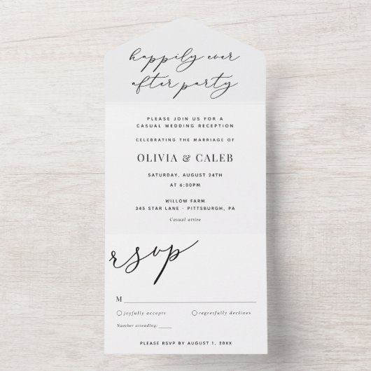 ハッピーエバーアフターの結婚披露宴 オールインワン招待状 (内側)