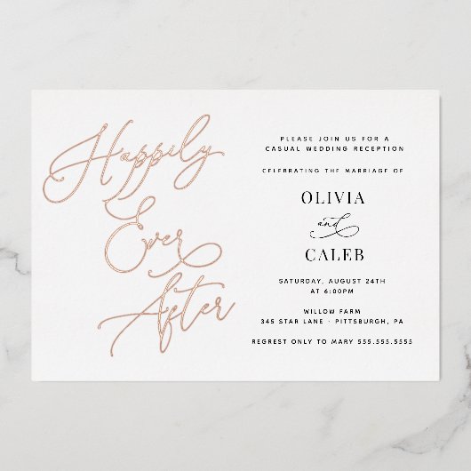 ハッピーエバーアフターの結婚披露宴 箔招待状 (正面)