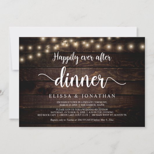 ハッピーエバーアフターディナー, ストリングライト, 秘密結婚式 招待状 (正面)
