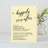 ハッピーエバーアフターハート淡い色のイエロー披露宴 招待状 (スタンド正面)