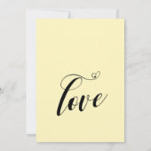 ハッピーエバーアフターハート淡い色のイエロー披露宴 招待状 (裏面)