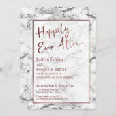 ハッピーエバーアフターバラ金ゴールド大理石披露宴 招待状 (正面/裏面)