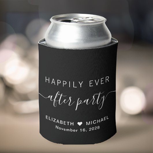 ハッピーエバーアフターパーティーのブラックな結婚式二次会 缶クーラー