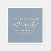 ハッピーエバーアフターパーティーほこりっぽいブルー披露宴 スタンダードカクテルナプキン (正面)