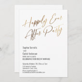 ハッピーエバーアフターパーティーエレガント金ゴールド招待状 招待状 (正面/裏面)