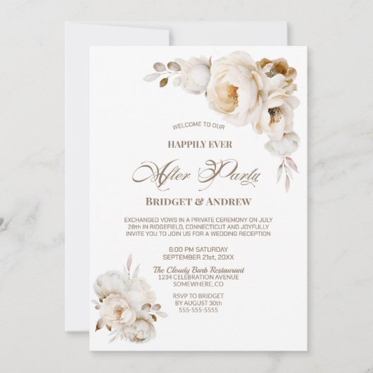 ハッピーエバーアフターパーティークリームフローラ披露宴 招待状 (正面)