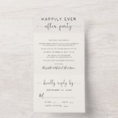 ハッピーエバーアフターパーティークリーム結婚式の披露宴 オールインワン招待状 (内側)