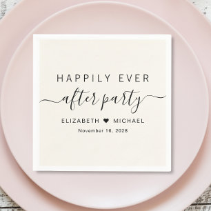 ハッピーエバーアフターパーティークリーム色の結婚披露宴 スタンダードカクテルナプキン