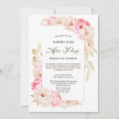 ハッピーエバーアフターパーティーピンクフローラ披露宴 招待状 (正面)