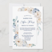 ハッピーエバーアフターパーティーブルーフローラ披露宴 招待状 (正面)