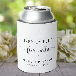 ハッピーエバーアフターパーティーホワイト結婚披露宴 缶クーラー