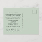 ハッピーエバーアフターパーティー写真セージ披露宴 インビテーションポストカード (裏面)