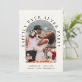 ハッピーエバーアフターパーティー アーチ フォト クリーム ウェディング 招待状 (スタンド正面)