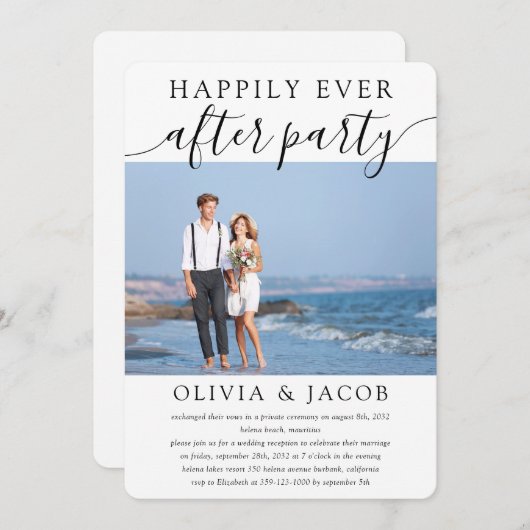 ハッピーエバーアフターパーティー ウェディングレセプション 招待状 (正面/裏面)