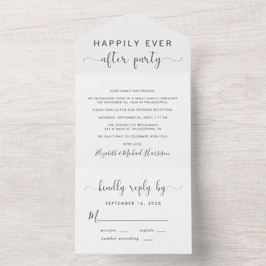 ハッピーエバーアフターパーティー ウェディング オールインワン招待状 (内側)